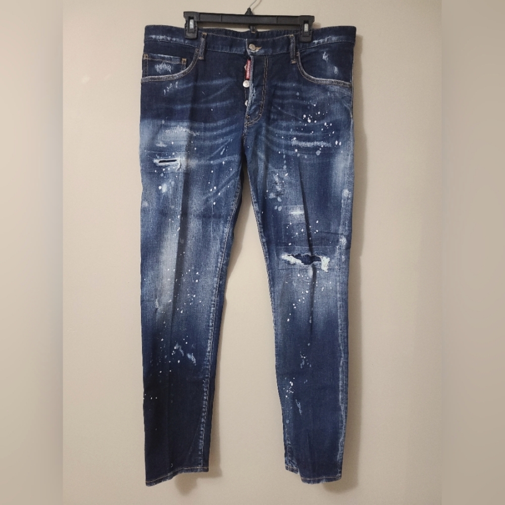DSQUARED2 🇨🇦 Milano Label Skater Jeans - Fits 40" Waist, Blue